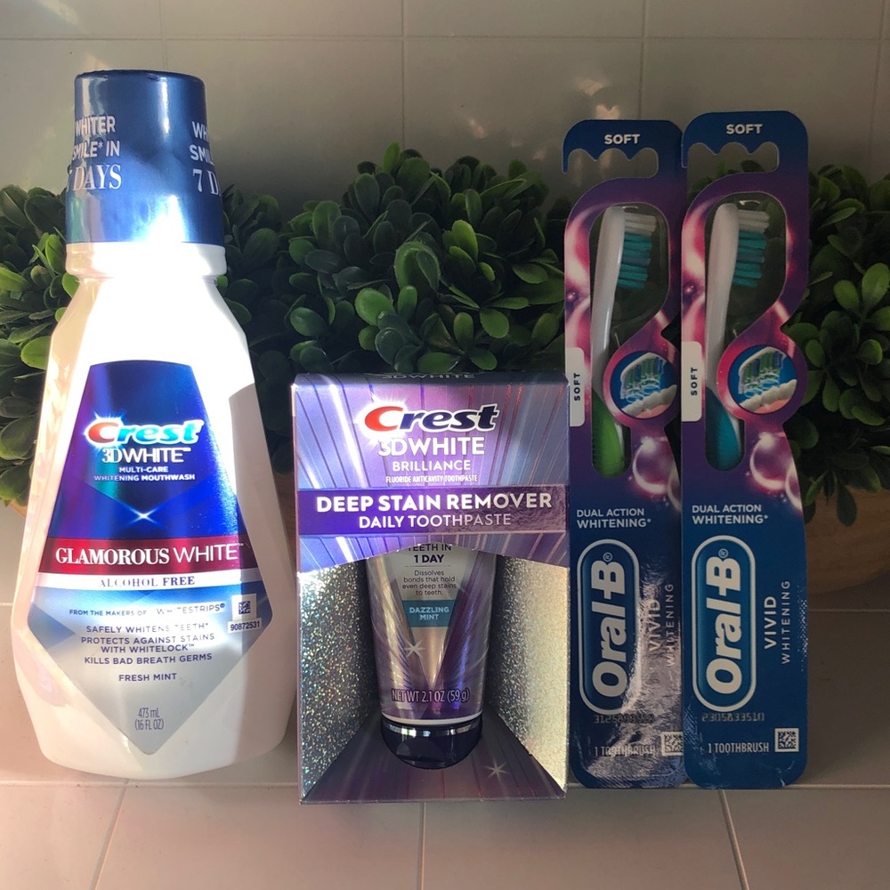 Crest White Glamorous White Oral Care Set with Toothpaste & Brishes